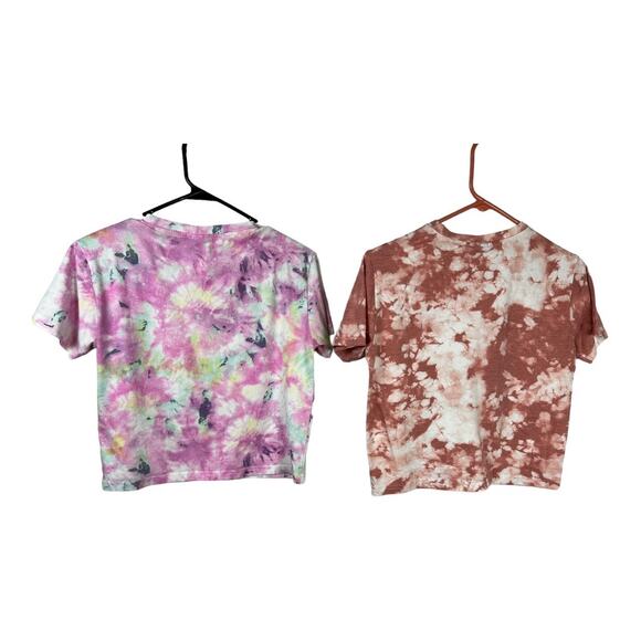 Bundle Lot 2 BCBGeneration Crop Tee T-shirts S/M bcbg small medium Tie dye - Picture 2 of 7